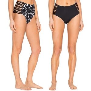 L*SPACE x REVOLVE Tigress Reversible Bikini Bottom in Black